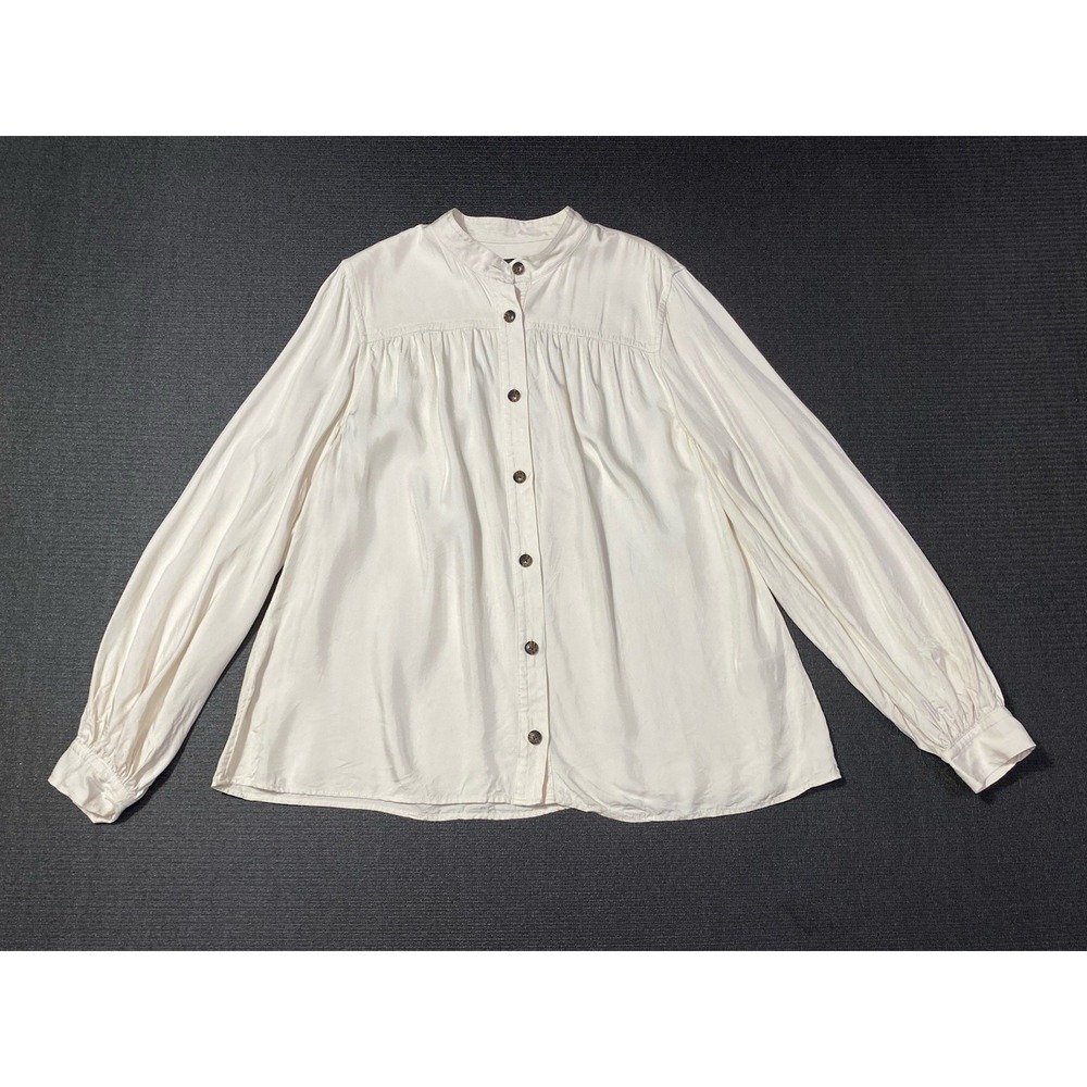 Banana Republic BALLOON-SLEEVE TOP, WHITE SIZE LARGE TALL‎ #836765